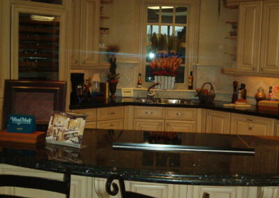 Kitchens Southwest showroom, glazed cabinets with loads of trim